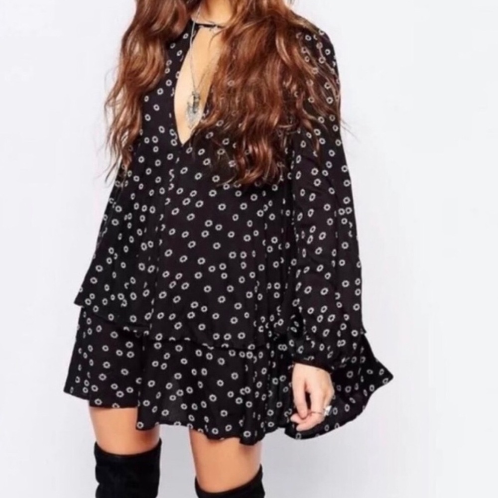 Free people black floral dress